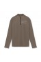 Core Fitted Quarter Zip Deep Taupe | Men ASRV Long Sleeves