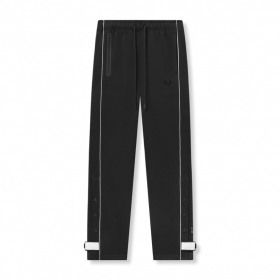 Herringbone Terry Snap Button Sweats Black | Men ASRV Joggers & Pants