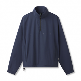 Ripstop Quarter Zip Jacket Navy | Men ASRV Jackets & Outerwear