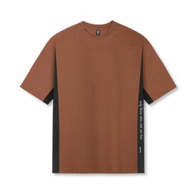 Supima® Mesh Panel Oversized Tee Rust | Men ASRV Short Sleeves