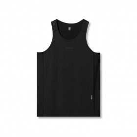 Supima® Mesh Panel Training Singlet Black | Men ASRV Tanks