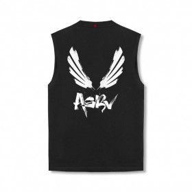 Tech Essential™ Relaxed Cutoff Black "brush Wings/asrv" | Men ASRV Tanks