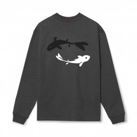 Tech Essential™ Relaxed Long Sleeve Space Grey "koi" | Men ASRV Long Sleeves