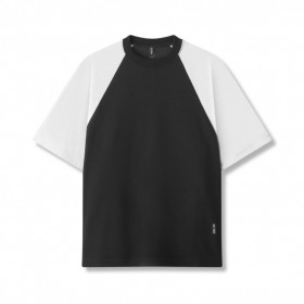 Waffle Knit Oversized Tee Black/white | Men ASRV Short Sleeves