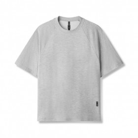 Waffle Knit Oversized Tee Heather Grey | Men ASRV Short Sleeves