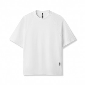 Waffle Knit Oversized Tee White | Men ASRV Short Sleeves