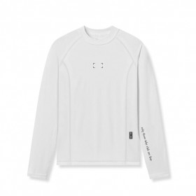 Warpflexx™ Compression Mock Neck Long Sleeve White "space Bracket" | Men ASRV Long Sleeves