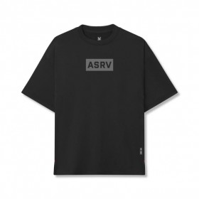  Aerosilver® オーバーサイズTシャツ ブラック「ボックスロゴ」 | メンズ ASRV 半袖