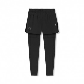 Tetra-Lite® 2-In-1 ハイスプリットレギンスショートパンツ ブラック「サイバー」/ブラック | メンズ ASRV ショートパンツ