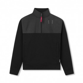  Tech-Terry™ Paneled Quarter Zip Svart «wave Dye» | Herre ASRV Hettegensere og Gensere