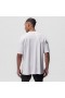  Aerosilver® 오버사이즈 티셔츠 화이트 "박스 로고" | 남성 ASRV 반팔
