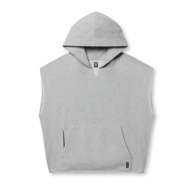 Tech Essential™ Raw Ben Cutoff Hoodie Ljunggrå | Herr ASRV Hoodies & Sweatshirts