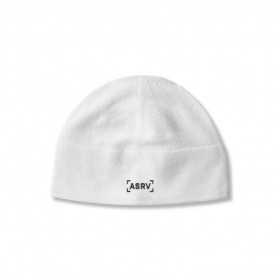  Gorro de lana merino blanco con diseño de corchete | Sombreros y gorras para hombre ASRV