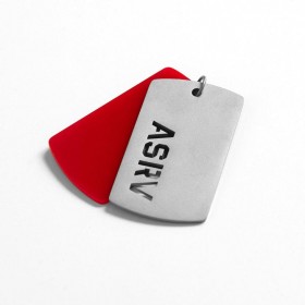  Dogtag Vedhæng Rustfrit Stål/Rød | Herre ASRV Smykker & Hardware