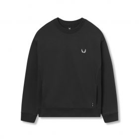  Sildeben Terry Crewneck Sort | Herre ASRV Hættetrøjer & Sweatshirts