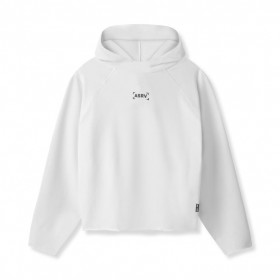  Micro-Terry Raw Hem Hoodie Hvid | Herre ASRV Hoodies & Sweatshirts