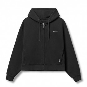  Tech Essential™ Distressed Full Zip Hoodie Sort | Herre ASRV Hættetrøjer & Sweatshirts