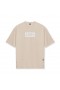  Aerosilver® Oversized Tee Beige "box Logo" | Heren ASRV Korte Mouwen