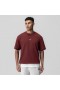 Herringbone Terry Oversized Cinch Tee Crimson | Heren ASRV Korte Mouwen
