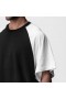  Wafelgebreide oversized T-shirt zwart/wit | Heren ASRV korte mouwen