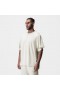  Wafelgebreide oversized T-shirt crème | Heren ASRV korte mouwen