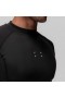 Warpflexx™ Compressie Mock Neck Lange Mouw Zwart "space Bracket" | Heren ASRV Lange Mouwen