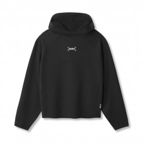  Micro-Terry Raw Hem Hoodie Zwart | Heren ASRV Hoodies & Sweatshirts
