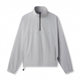  Ripstop Quarter Zip Jacket Slate Grey | Heren ASRV Jassen & Bovenkleding