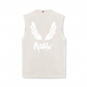  Tech Essential™ Relaxed Cutoff Stone/wit "brush Wings/asrv" | Heren ASRV Tanks