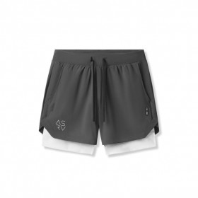  Tetra-Lite® 5" Liner Short Space Grey "cyber"/wit | Heren ASRV Shorts
