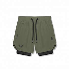  Tetra-Lite® 7" Liner Short Olijfgroen "vleugels"/ Zwart | Heren ASRV Shorts