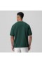 Fischgrät-Frottee-Oversize-T-Shirt mit Kordelzug, Waldgrün | Herren ASRV Kurzarm