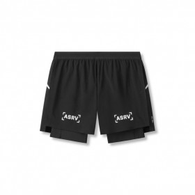  Aerotex™ 4" High Split Liner Short Schwarz/Weiß | Herren ASRV Shorts