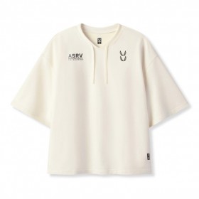  Aufwärm-T-Shirt aus Mikro-Frottee, Creme | Herren ASRV Kurzarm