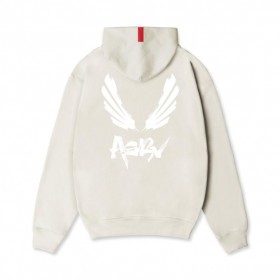  Tech-Terry™ Kapuzenpullover mit Reißverschlusstasche, Stein/Weiß „brush Wings/asrv“ | Herren ASRV Kapuzenpullover & Sweatshirts