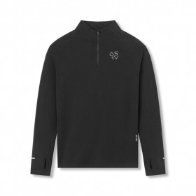  Θερμική ζώνη γυμναστικής Quarter Zip Black "cyber" | Ανδρικά ASRV με μακριά μανίκια