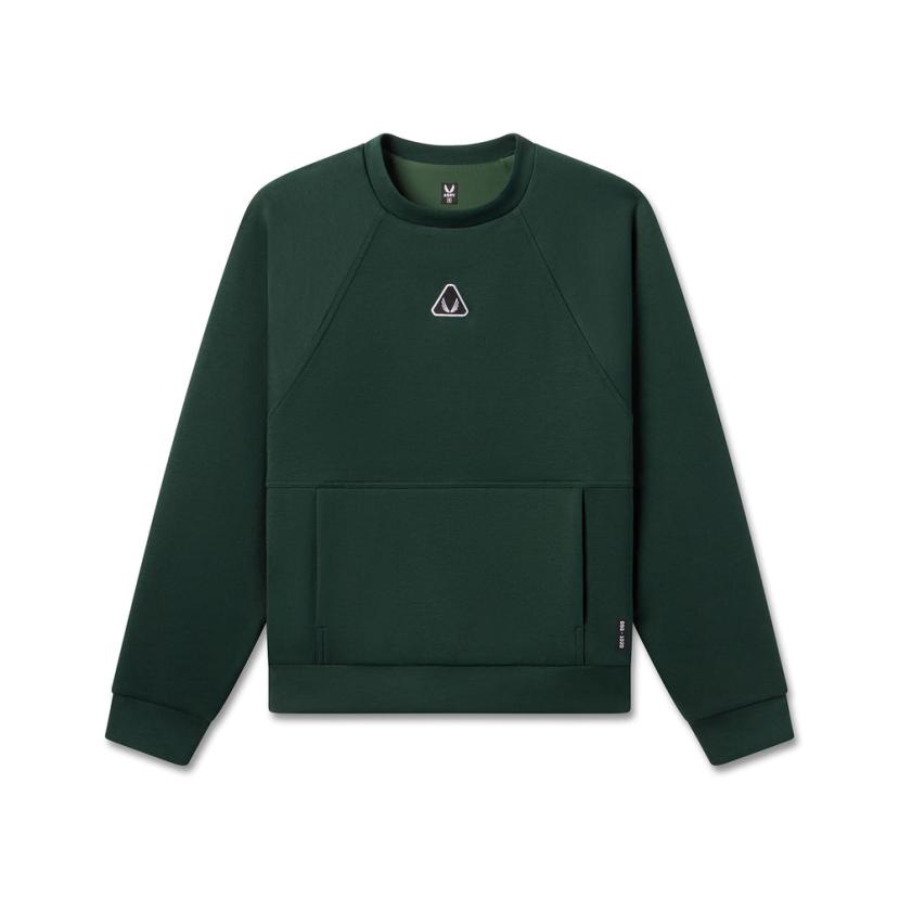 Dri-Core™ Oversized Crewneck Forest Green | Men ASRV Hoodies & Sweatshirts